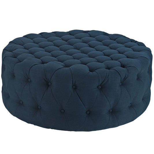 ottomans | CasaFoyer Amour Round Ottoman | Stylish, Chic, Tufted Design | Perfect for Home or Office | Azure | casafoyer.myshopify.com