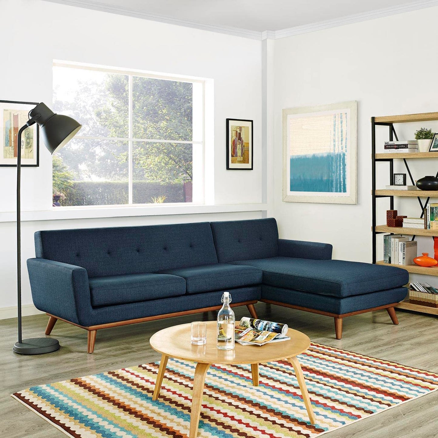 sofas | Engage Living Room Set | Curved Design | Dual Cushions | Button Detail | Sturdy Frame | Includes Loveseat & Chaise | casafoyer.myshopify.com