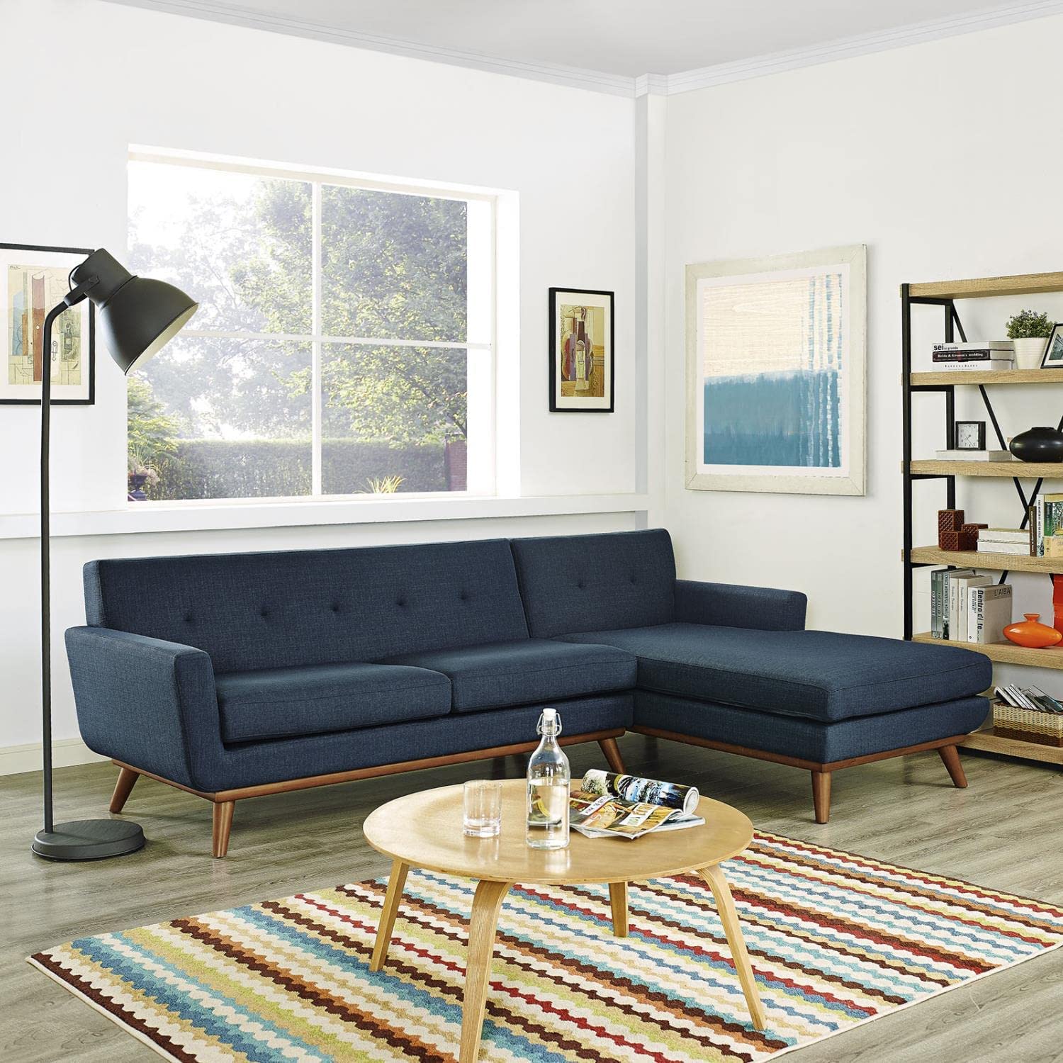 sofas | Engage Living Room Set | Curved Design | Dual Cushions | Button Detail | Sturdy Frame | Includes Loveseat & Chaise | casafoyer.myshopify.com