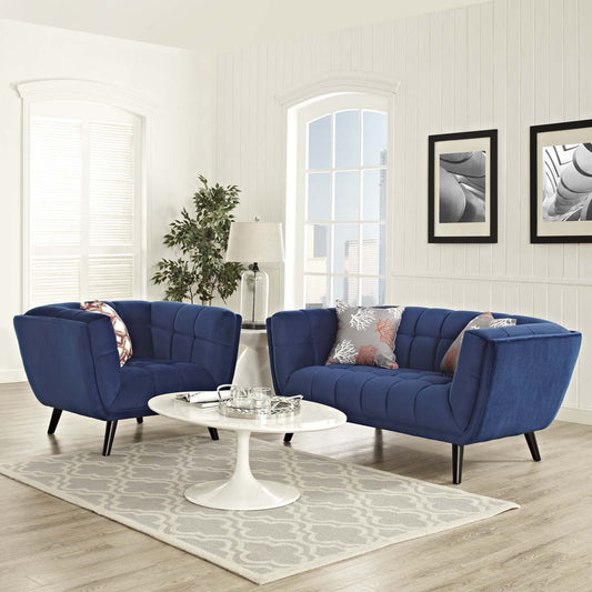 kitchen and dining room sets | CasaFoyer Bestow Performance Velvet Living Room Set | Luxurious | Stain-Resistant | Button Tufted | Comfortable | Black Wood Legs | Non-Marking Foot Caps | Generous Seating Space | Mid-Century Modern Farmhouse | 2 Piece Set | casafoyer.myshopify.com