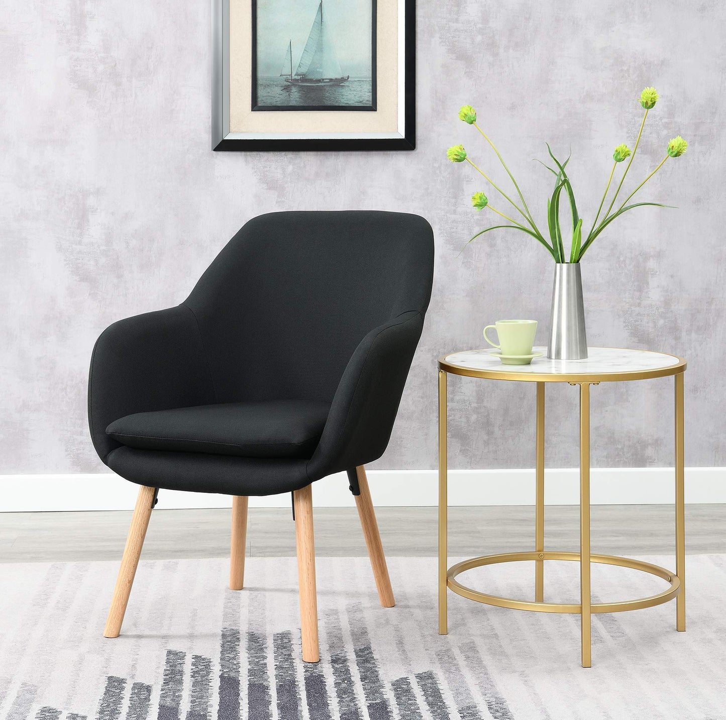 TABLE | CasaFoyer Take a Seat Charlotte Accent Chair | Stylish & Versatile | Linen Fabric | Solid Red Oak Legs | Detachable Foam Cushion | casafoyer.myshopify.com