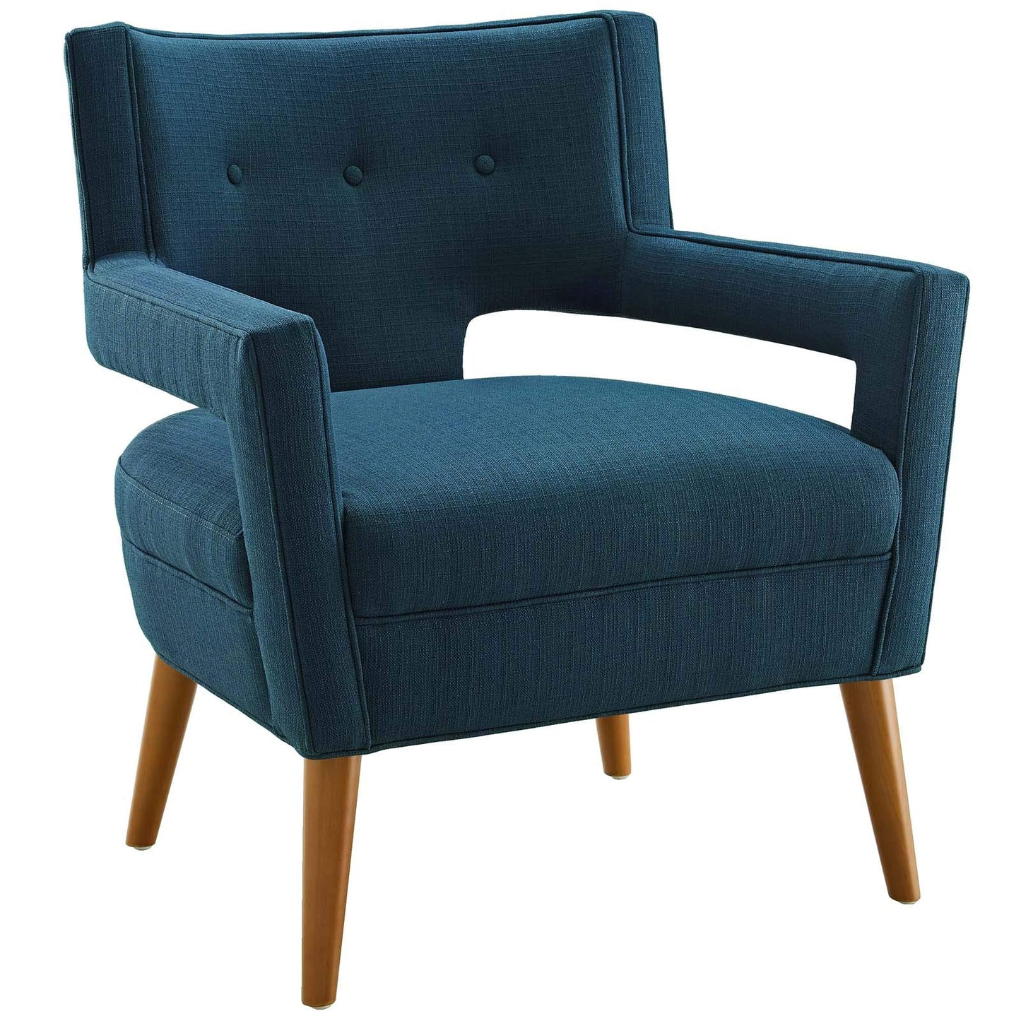 home office desk chairs | CasaFoyer Sheer Armchair Set of 2 | Mid-Century Modern Design | Soft Polyester Upholstery | Button Tufting | Cherry-Stained Wood Legs | 440 lbs Capacity | casafoyer.myshopify.com