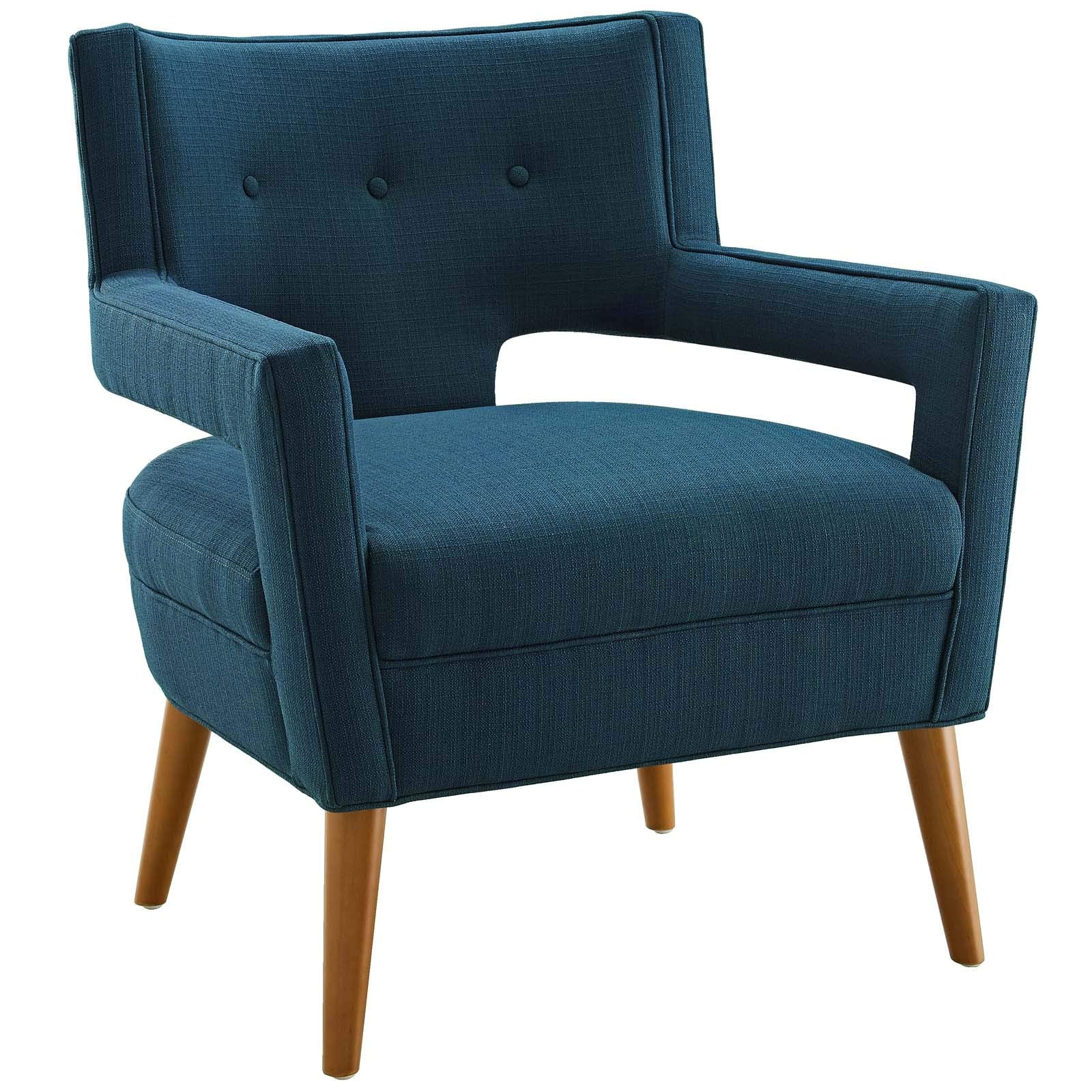 home office desk chairs | CasaFoyer Sheer Armchair Set of 2 | Mid-Century Modern Design | Soft Polyester Upholstery | Button Tufting | Cherry-Stained Wood Legs | 440 lbs Capacity | casafoyer.myshopify.com