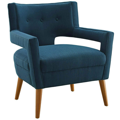 home office desk chairs | CasaFoyer Sheer Armchair Set of 2 | Mid-Century Modern Design | Soft Polyester Upholstery | Button Tufting | Cherry-Stained Wood Legs | 440 lbs Capacity | casafoyer.myshopify.com
