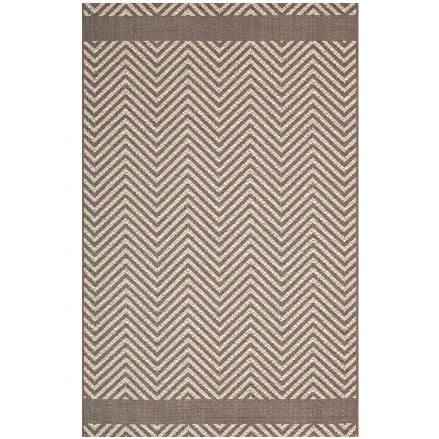 area rugs | CasaFoyer Optica Chevron With End Borders 8x10 Indoor/Outdoor Area Rug | Durable, Soft, Fade & Stain Resistant | Perfect for High-Traffic Areas | Beige | casafoyer.myshopify.com