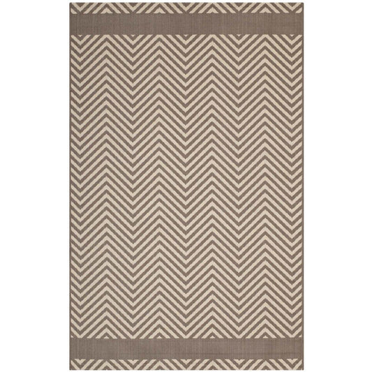area rugs | CasaFoyer Optica Chevron With End Borders 8x10 Indoor/Outdoor Area Rug | Durable, Soft, Fade & Stain Resistant | Perfect for High-Traffic Areas | Beige | casafoyer.myshopify.com