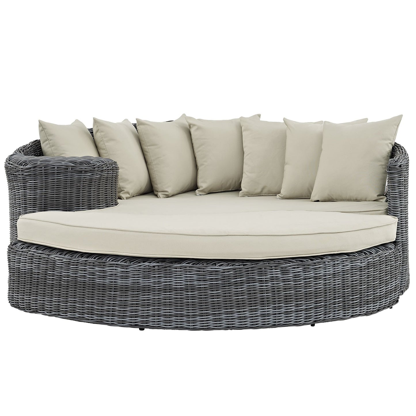 sofas | CasaFoyer Summon Outdoor Patio Sectional Daybed | Luxurious Comfort | Top-Notch Quality | Two-Tone Rattan | Sunbrella Cushions | UV Protection | Powder-Coated Aluminum Frame | casafoyer.myshopify.com