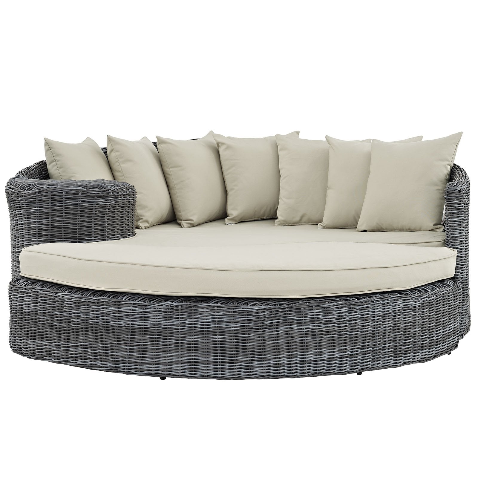 sofas | CasaFoyer Summon Outdoor Patio Sectional Daybed | Luxurious Comfort | Top-Notch Quality | Two-Tone Rattan | Sunbrella Cushions | UV Protection | Powder-Coated Aluminum Frame | casafoyer.myshopify.com