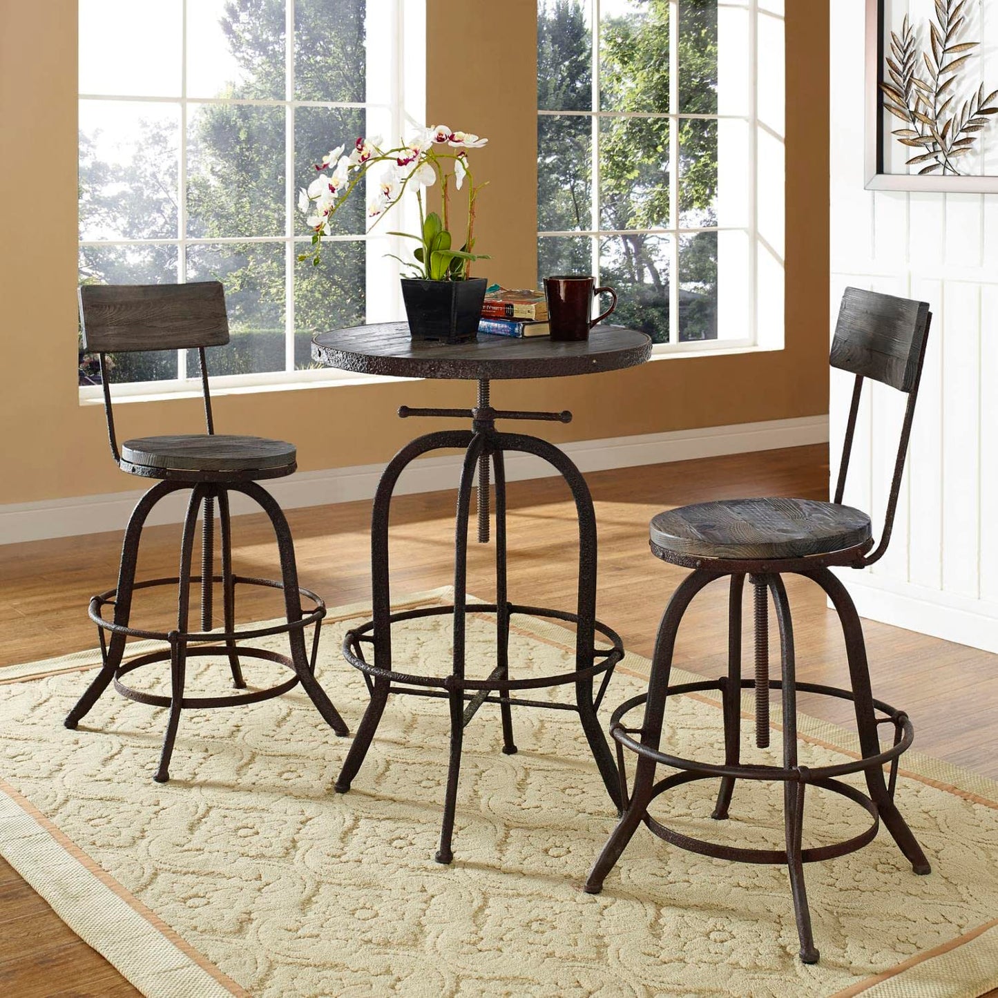 childrens table and chair sets | CasaFoyer Gather Industrial Modern Bar Table & Stool Set | Solid Pine Wood | Cast Iron Frame | Rustic Aesthetics | Contemporary Twist | Sylvan Wood Top Bar Table | Procure Wood Bar Stools | casafoyer.myshopify.com
