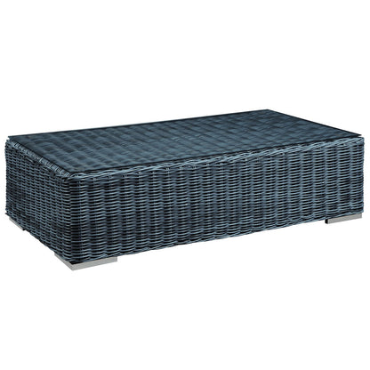 Patio Furniture Sets | Summon Outdoor Patio Coffee Table | Ultimate Comfort & Quality | Durable UV-Resistant Rattan Weave | Powder-Coated Aluminum Frame | Sleek Contemporary Design | Ideal for Patio, Backyard, Poolside Gathering | casafoyer.myshopify.com