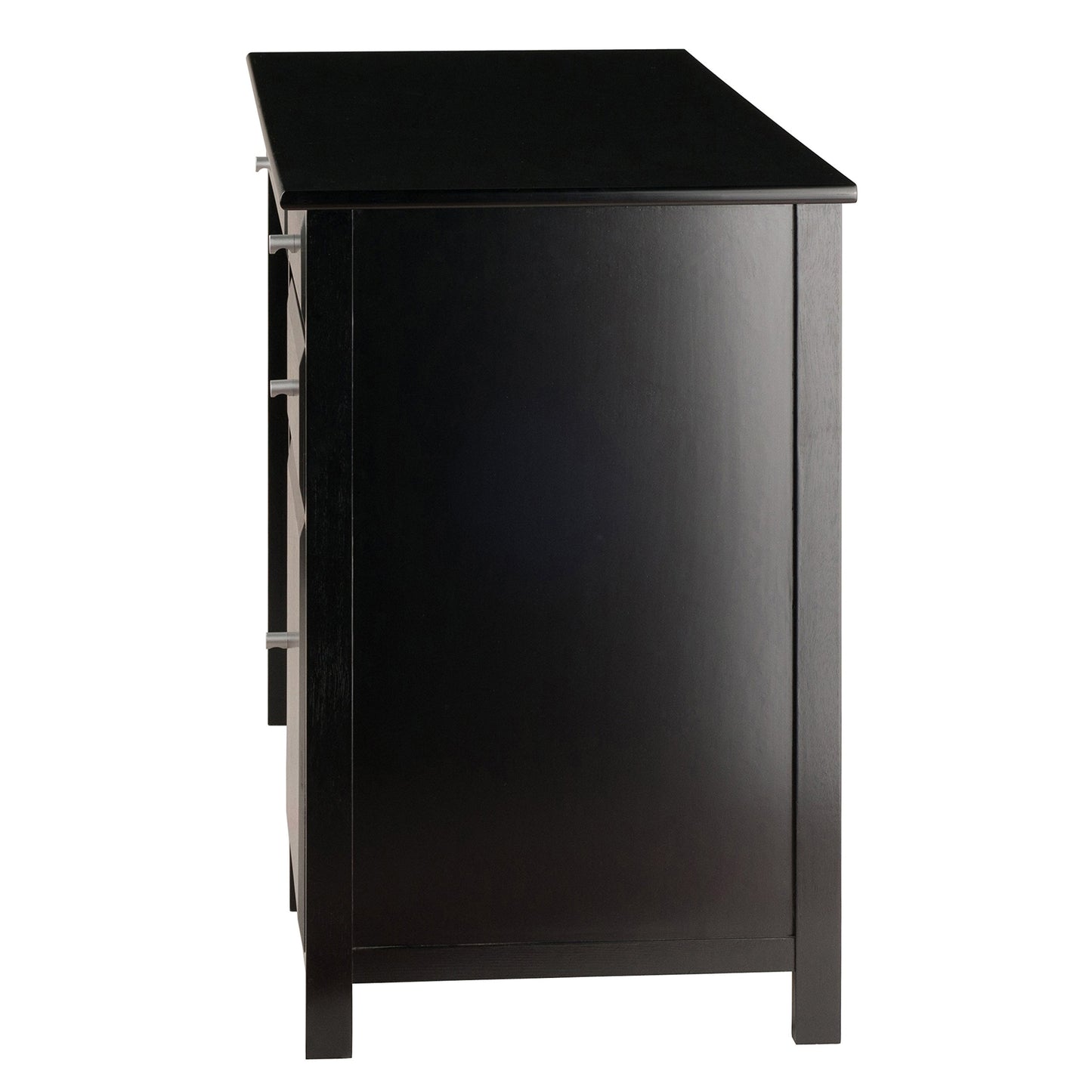 DESK | Ergode  Delta Writing Desk | Sleek & Modern | Cabinet & Drawers | Sturdy Composite Wood | Black/Silver | 30.7H x 47.2W x 20.2D | casafoyer.myshopify.com