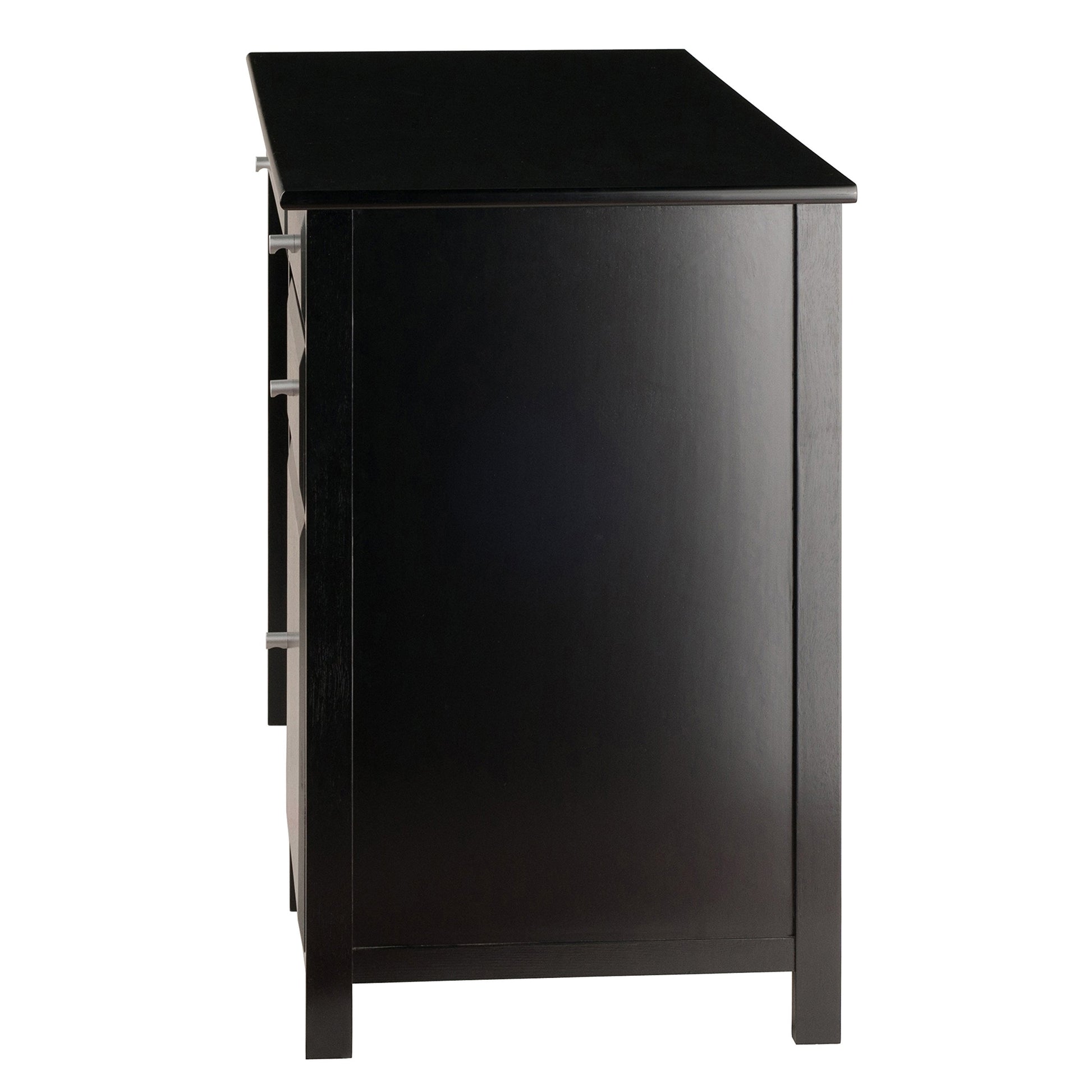 DESK | Ergode  Delta Writing Desk | Sleek & Modern | Cabinet & Drawers | Sturdy Composite Wood | Black/Silver | 30.7H x 47.2W x 20.2D | casafoyer.myshopify.com