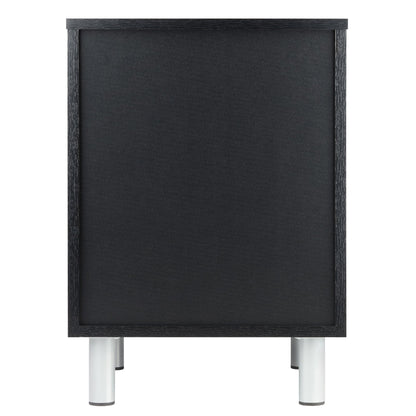 TABLE | CasaFoyer  | Sleek Black Nightstand | 3 Drawers | Ample Storage Space | Metal Accents | 15.75W x 16.1D x 22H | casafoyer.myshopify.com