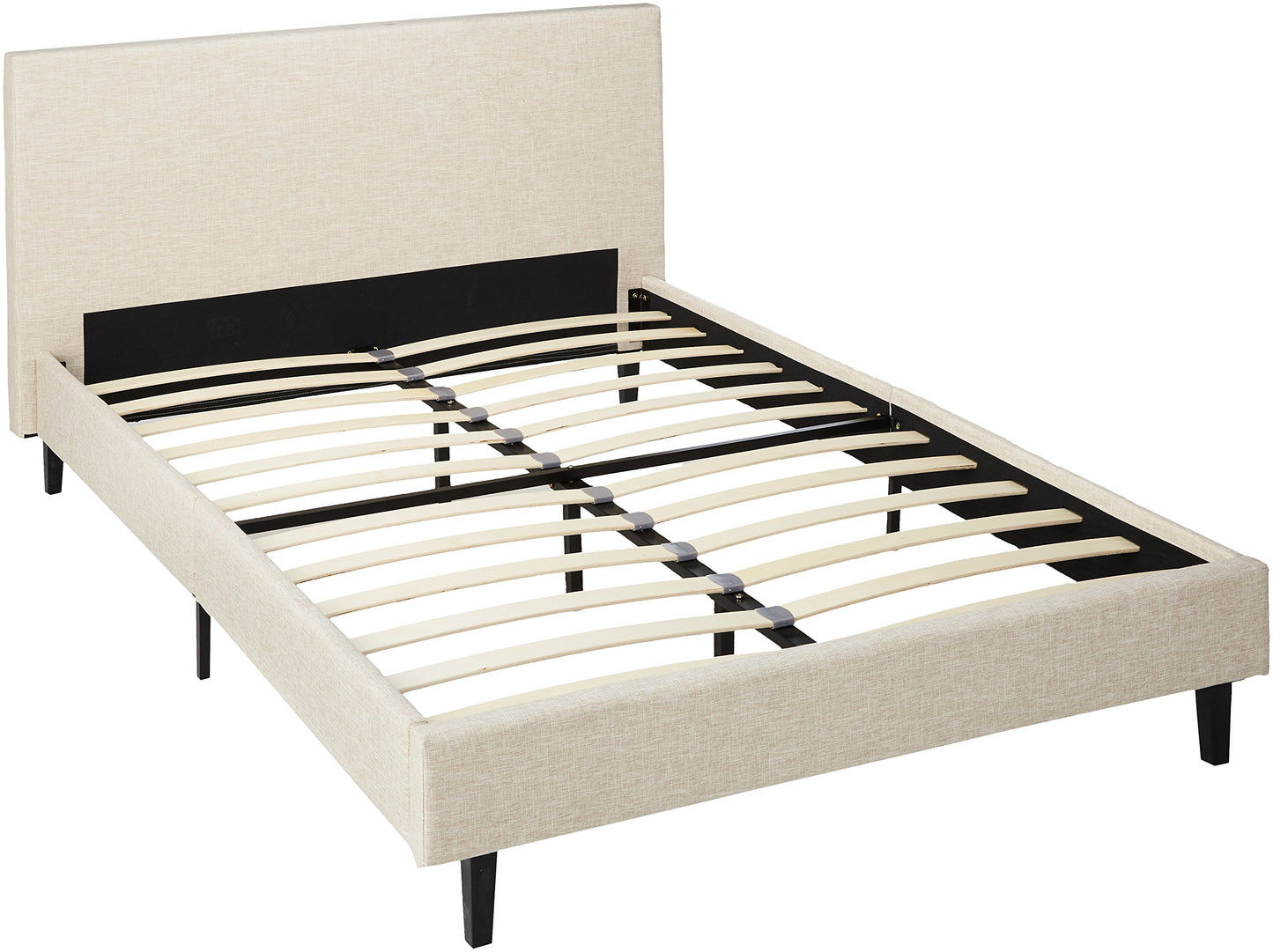 Bed | CasaFoyer Anya Platform Bed | Modern Elegance | Upholstered Polyester Fabric | Solid Wood Legs | Slatted Support System | Compatible with Various Mattress Types | 1300 lbs Weight Capacity | casafoyer.myshopify.com