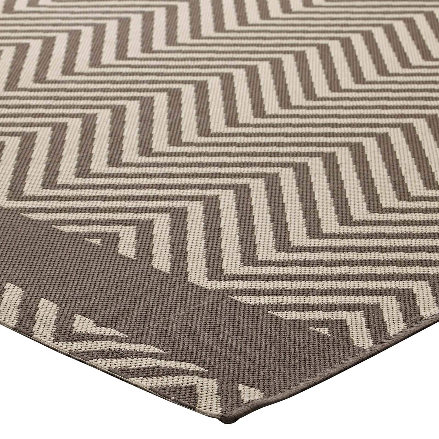 Carpet & Rugs | CasaFoyer Optica Chevron With End Borders 5x8 Indoor/Outdoor Area Rug | Stylish & Durable | Fade & Stain Resistant | Light/Dark Beige | casafoyer.myshopify.com