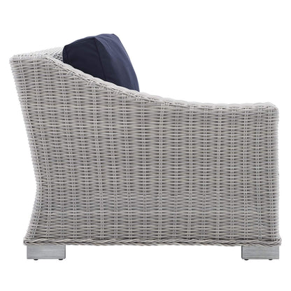 sofas | CasaFoyer Conway Outdoor Patio Sunbrella Wicker Rattan 5-Piece Sectional Sofa Furniture Set | Light Gray | UV-Resistant | Modular Design | Aluminum Frame | Water-Resistant Cushions | casafoyer.myshopify.com
