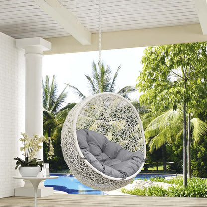 porch swings | Ergode Hide Outdoor Patio Swing Chair | Tranquil Island Getaway | Synthetic Rattan Weave | All-Weather Cushion | Powder-Coated Steel Frame | Adjustable Chain | Ideal for Patio, Backyard, Porch, Poolside | UV Resistant | Includes 1 Swing Chair | casafoyer.myshopify.com