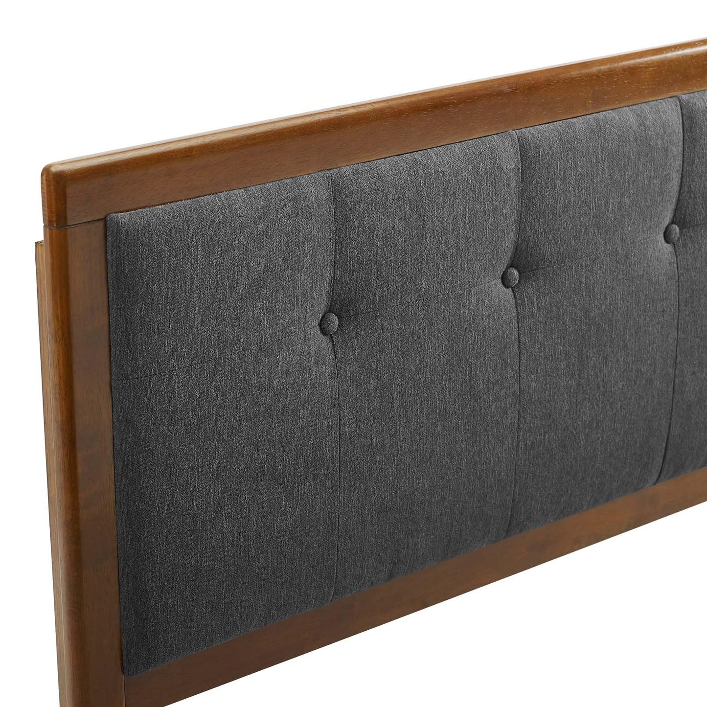 headboards | CasaFoyer Draper Tufted Wood King Headboard | Contemporary Charm | Vintage Accents | Natural Appeal | Compatible with Billie & Margo Collections | Dense Foam Padding | Long-lasting Durability | Walnut Charcoal | casafoyer.myshopify.com