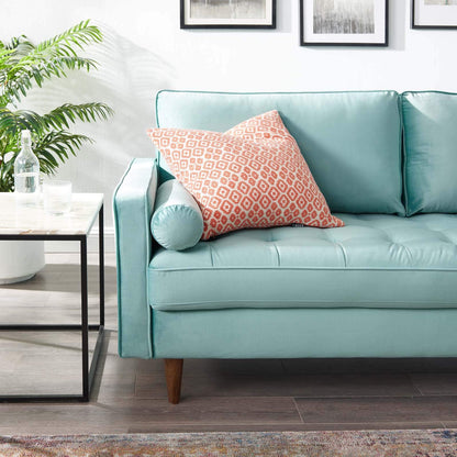 sofas | CasaFoyer Valour Performance Velvet Sofa | Timeless Charm | Plush Comfort | Walnut Legs | Stain-Resistant | Easy Assembly | Mint | casafoyer.myshopify.com