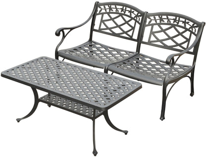 Patio Furniture Sets | Ultimate Comfort | Durable Aluminum Outdoor Conversation Seating Set | Charcoal Black Finish | Tranquil Oasis | casafoyer.myshopify.com