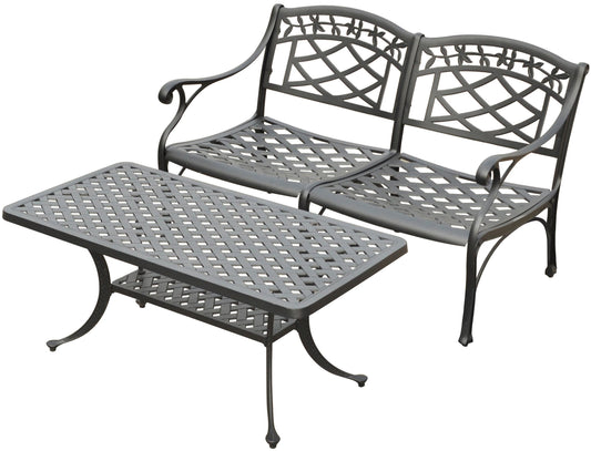 Patio Furniture Sets | Ultimate Comfort | Durable Aluminum Outdoor Conversation Seating Set | Charcoal Black Finish | Tranquil Oasis | casafoyer.myshopify.com