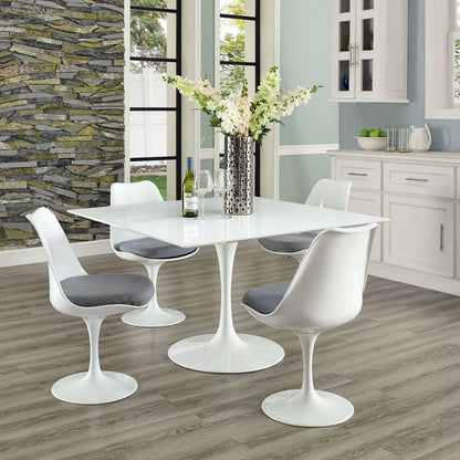 Dining Table | Lippa 47 Square Dining Table | Timeless Modern Design | White Top | Metal Tapered Base | Chip-Resistant Finish | casafoyer.myshopify.com