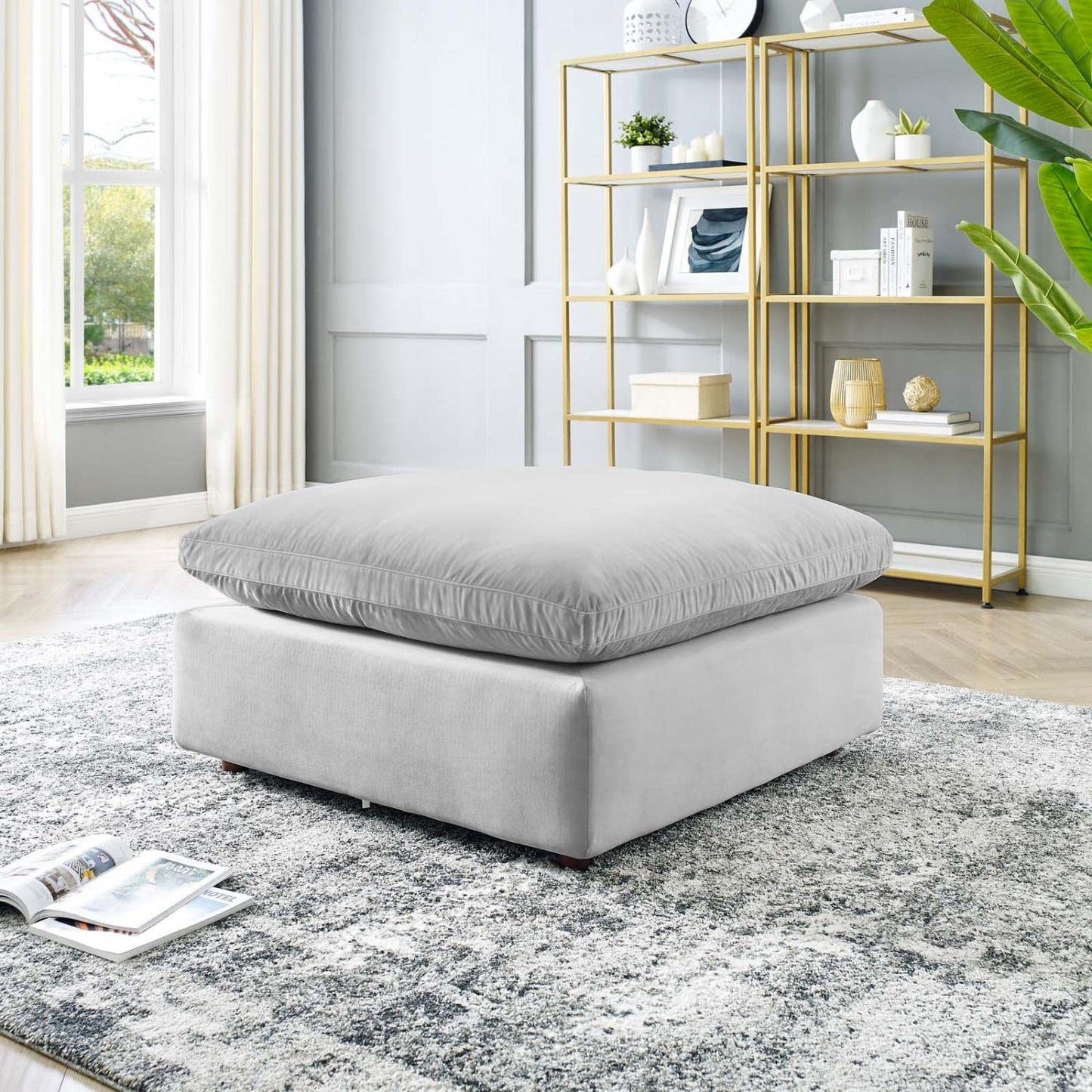 kitchen and dining room sets | CasaFoyer Commix Ottoman | Luxurious Cozy Haven | Stain-Resistant Velvet | Solid Wood Construction | Foam Padded | Down Feather Cushions | Lounge in Style | casafoyer.myshopify.com