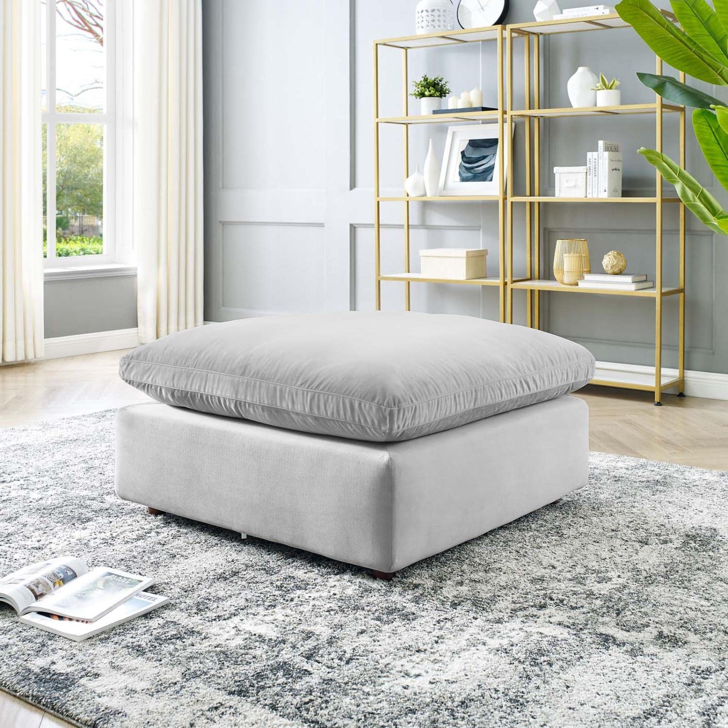 kitchen and dining room sets | CasaFoyer Commix Ottoman | Luxurious Cozy Haven | Stain-Resistant Velvet | Solid Wood Construction | Foam Padded | Down Feather Cushions | Lounge in Style | casafoyer.myshopify.com