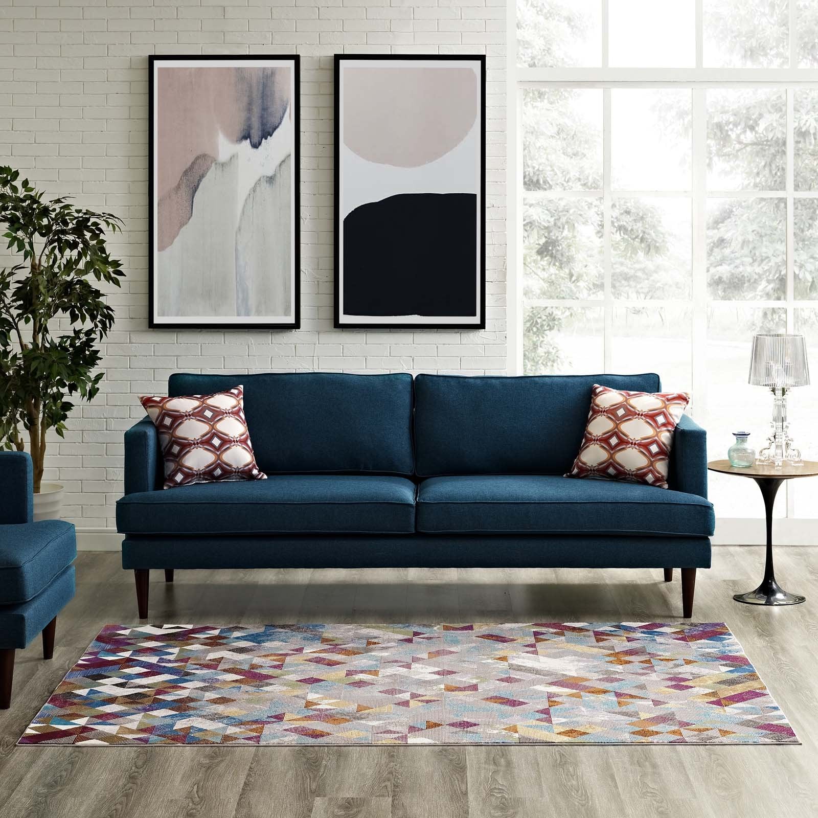area rugs | CasaFoyer Lavendula Triangle Mosaic Area Rug | Geometric Design | Durable Polypropylene | Rubber Backing | Vibrant Triangle Pattern | Low Pile Weave | Stain-Resistant | Easy to Clean | 5x8 | Multicolored | casafoyer.myshopify.com