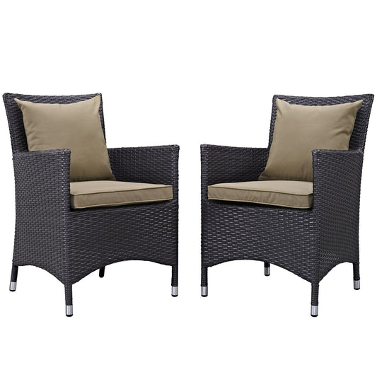 Patio Furntiure Sets | CasaFoyer Convene Outdoor Sectional | Weather-Resistant Arm Chair Set - 2 Dining Armchairs | Synthetic Rattan Weave | Powder-Coated Aluminum Frame | Enhance Your Outdoor Space | casafoyer.myshopify.com