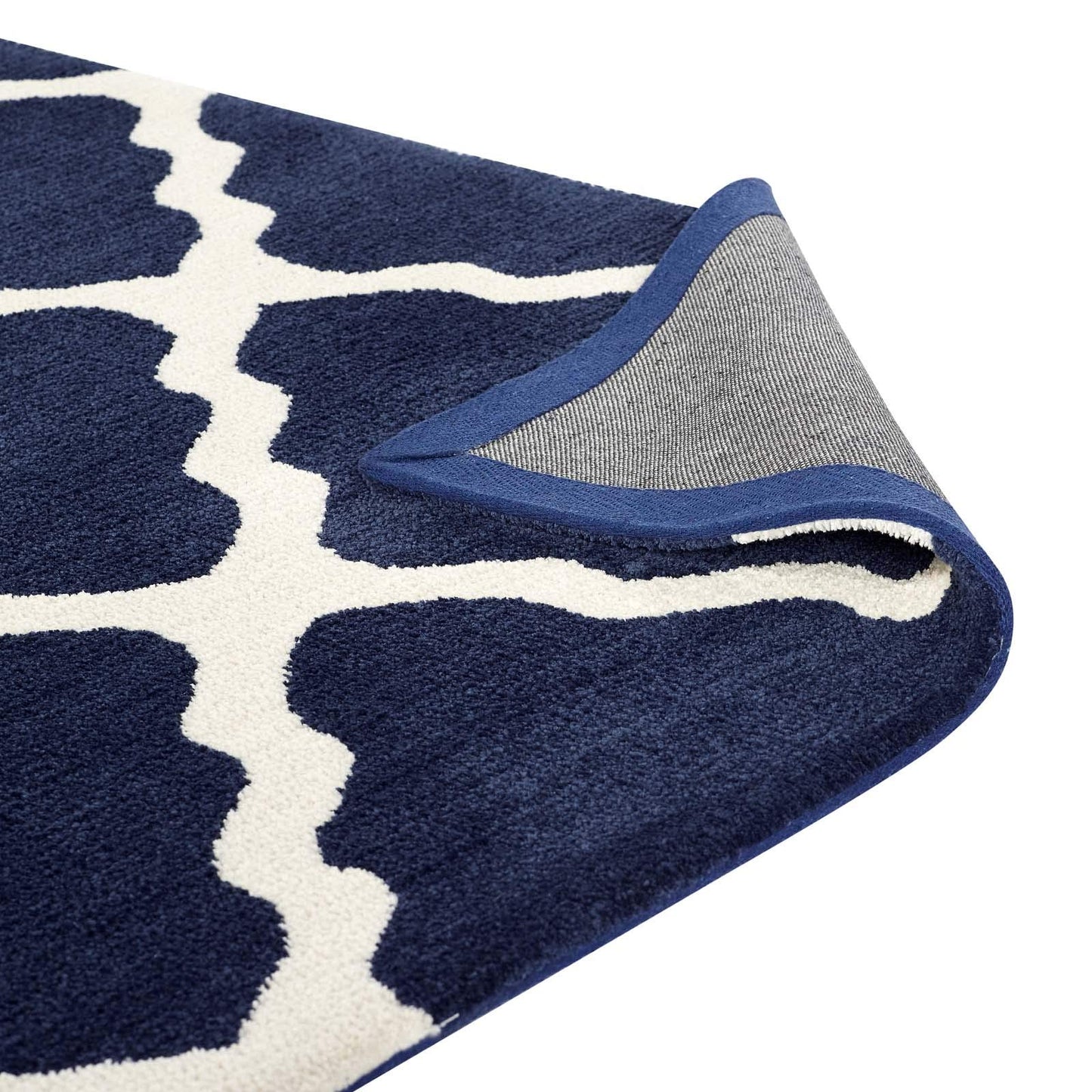 area rugs | CasaFoyer Marja Moroccan Trellis Area Rug | Navy/Ivory | 8x10 ft | Soft & Cozy Polyester Microfiber | Durable Jute Bottom | Minimal Shedding | Stain-Resistant | Easy to Clean | Perfect for Any Room | Kids & Pets Friendly | casafoyer.myshopify.com