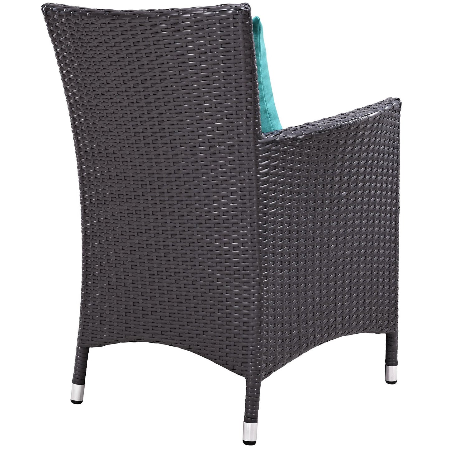 kitchen and dining room sets | CasaFoyer Convene Outdoor Sectional Series | Weather-Resistant Patio Dining Set with Umbrella | 8 Piece Espresso Turquoise | casafoyer.myshopify.com