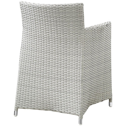 Dining Table | Junction Outdoor Patio Dining Furniture Set | Elegant & Practical | Synthetic Rattan Weave | All-Weather Cushions | Aluminum Frame | 4 Armchairs | 1 Dining Table | casafoyer.myshopify.com