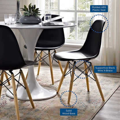 home office desk chairs | CasaFoyer Wood Pyramid Side Chair - Versatile & Stylish | Molded Plastic | Indoor/Outdoor Use | Variety of Bases | Living & Dining Room | Set of 1 | casafoyer.myshopify.com