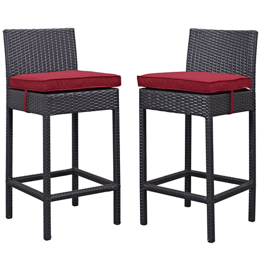 home office desk chairs | Lift Outdoor Patio Bar Stool Set | Wicker Rattan Cushioned | UV Resistant | All-Weather | Set of 2 | casafoyer.myshopify.com