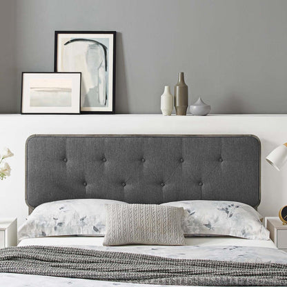 headboards | CasaFoyer Collins Tufted Wood Full Headboard | Modern Retro Style | Organic Aesthetics | Button Tufted Pattern | Wood Grain Frame | Compatible with Billie and Margo Bed Frames | Durable Construction | Customizable Look | Gray Charcoal | casafoyer.myshopify.com