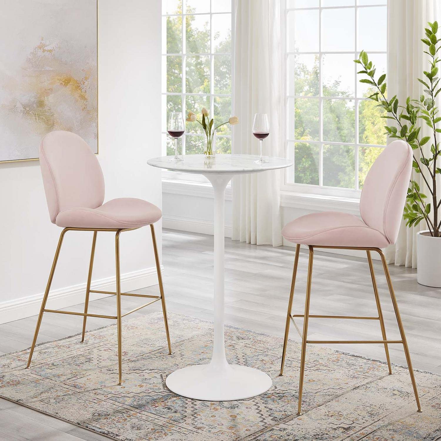 TABLE | Lippa 28 Bar Table | Timeless Modern Design | Scratch-Resistant Finish | White Marble | casafoyer.myshopify.com