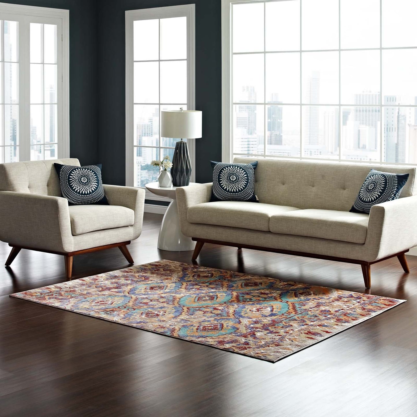 Carpet & Rugs | CasaFoyer Centehua Distressed Southwestern Aztec Area Rug | Vibrant Design | Stain Resistant | 8x10 Size | Ideal for Home Decor | Easy to Maintain | casafoyer.myshopify.com