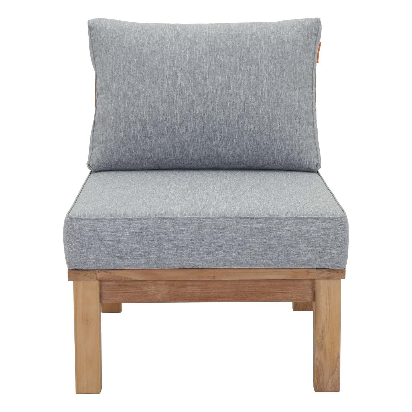 patio bistro sets | CasaFoyer Marina Teak Wood Outdoor Patio Armless Sofa Chair | Luxury, Durable, All-Weather Cushions | Modern Design | Assembly Required | casafoyer.myshopify.com