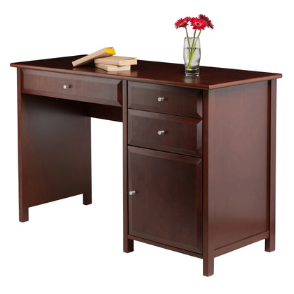 DESK | Ergode Delta Office Desk | Sleek & Modern Design | Walnut Finish | Drawers & Cabinet for Organization | Composite Wood | Easy Assembly | 30.7H x 47.2W x 20.2D | casafoyer.myshopify.com