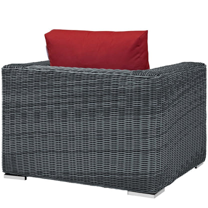 patio bistro sets | CasaFoyer Summon Outdoor Patio Arm Chair | Ultimate Outdoor Luxury & Comfort | Two-Tone Rattan | Sunbrella Cushions | Aluminum Frame | Perfect for Patio, Backyard, Poolside | casafoyer.myshopify.com