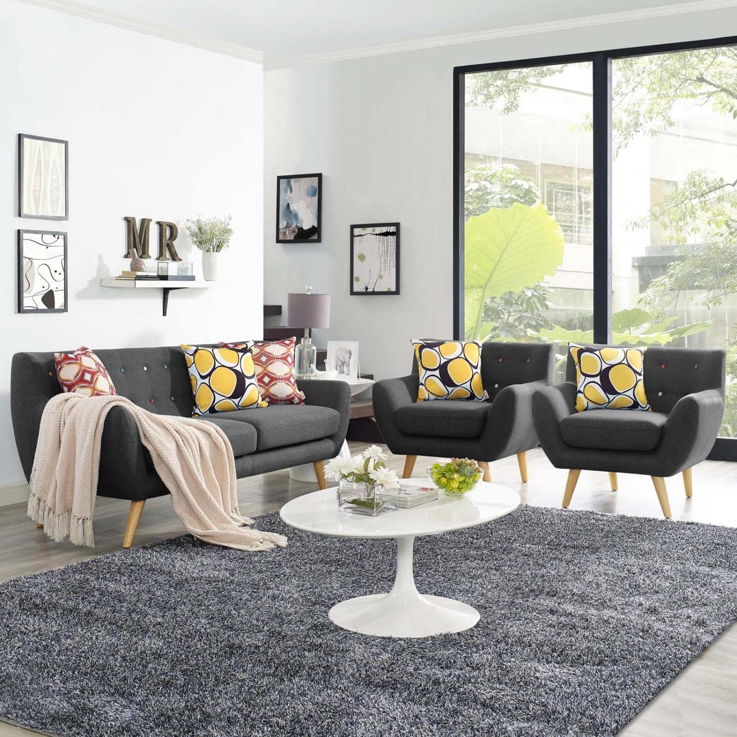 kitchen and dining room sets | CasaFoyer Remark Living Room Set | Plush Dual Cushion Design | Organic Shape | Natural Wood Dowel Legs | Polyester Upholstery | Mid-Century Inspired | Modern & Eye-Catching | Gray | casafoyer.myshopify.com
