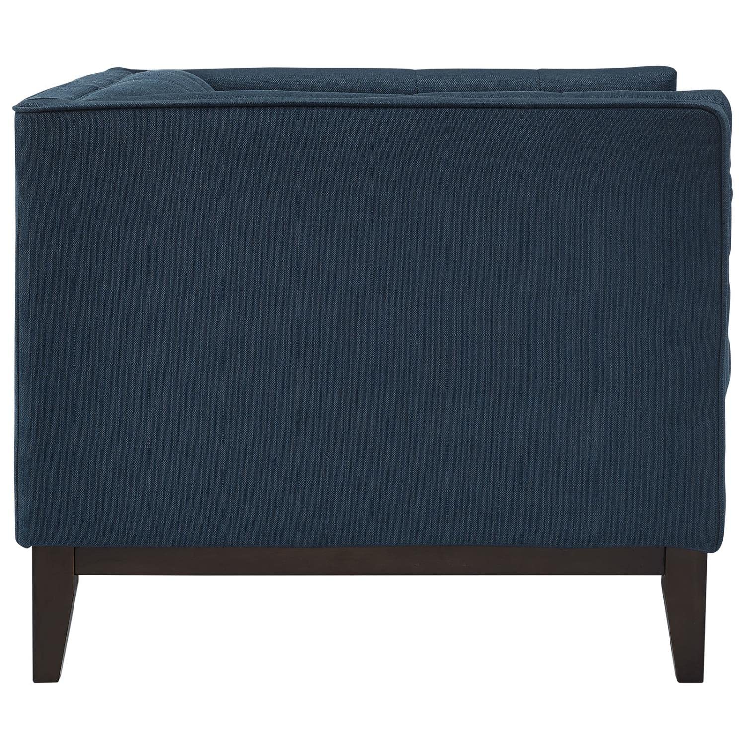 home office desk chairs | CasaFoyer Serve Armchair | Tufted Buttons | Polyester Upholstery | Comfortable Foam Cushioning | Walnut Stained Legs | Ideal for Living Rooms & Reception Areas | casafoyer.myshopify.com