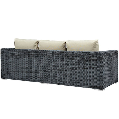 sofas | CasaFoyer Summon Outdoor Patio Sofa | Two-Tone Rattan | Sunbrella Cushions | Aluminum Frame | Ultimate Outdoor Retreat | casafoyer.myshopify.com