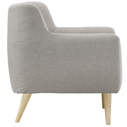 home office desk chairs | CasaFoyer Wholesale | Luxurious Dual Cushion Armchair | Wooden Legs | Elegant Design | Polyester Upholstery | Finely Stitched Back Seat Buttons | Modern & Sophisticated | Light Gray | casafoyer.myshopify.com