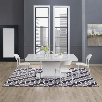 Carpet & Rugs | CasaFoyer Lida Moroccan Trellis Area Rug | Elegant Quatrefoil Pattern | Soft Polyester Microfiber | Durable Jute Bottom | Stain-Resistant | Easy to Clean | 8x10 Size | casafoyer.myshopify.com