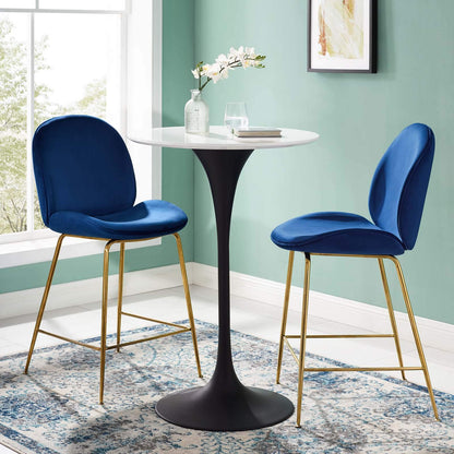 TABLE | Lippa 28 Bar Table | Timeless Modern Design | White Top | Metal Base | Scratch & Chip Resistant Finish | casafoyer.myshopify.com