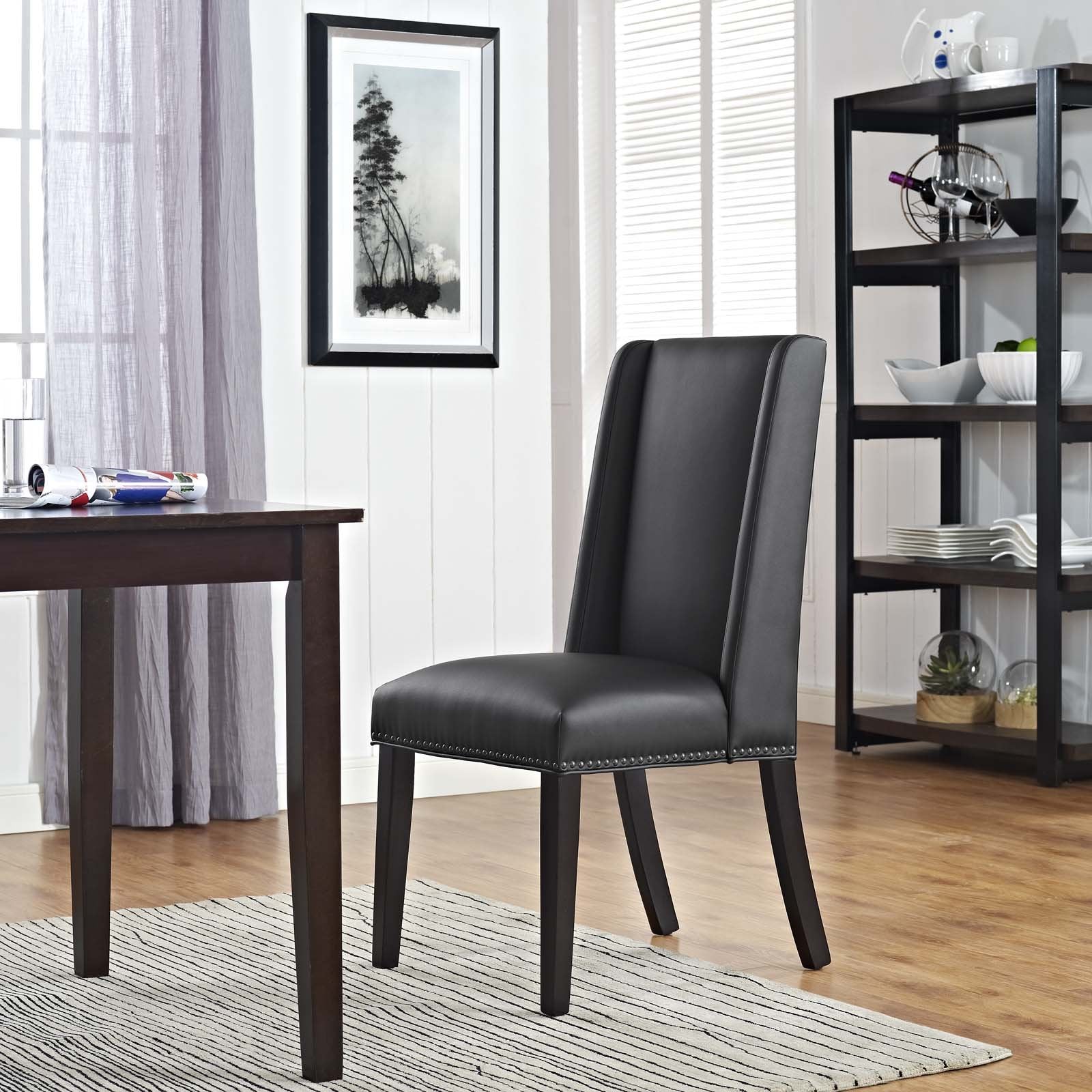 home office desk chairs | CasaFoyer Baron Dining Chair | Opulent Heritage Design | Antique Copper Nailhead Trim | Premium Vinyl Upholstery | Sturdy Wooden Frame | Non-Marking Foot Glides | casafoyer.myshopify.com