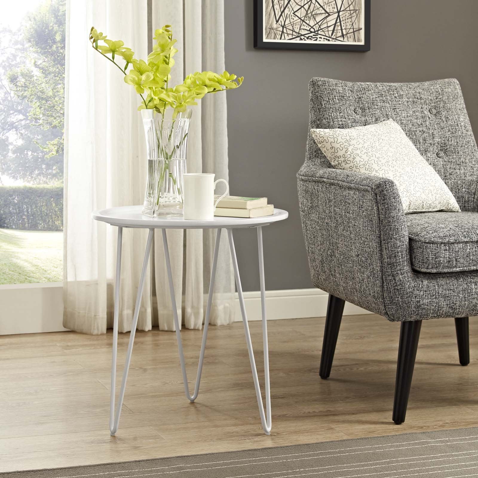 end tables | Ergode Digress Side Table | Mid-Century Design | Steel Hairpin Legs | Matte Finish | Versatile & Stylish | Perfect for Compact Living Spaces | casafoyer.myshopify.com