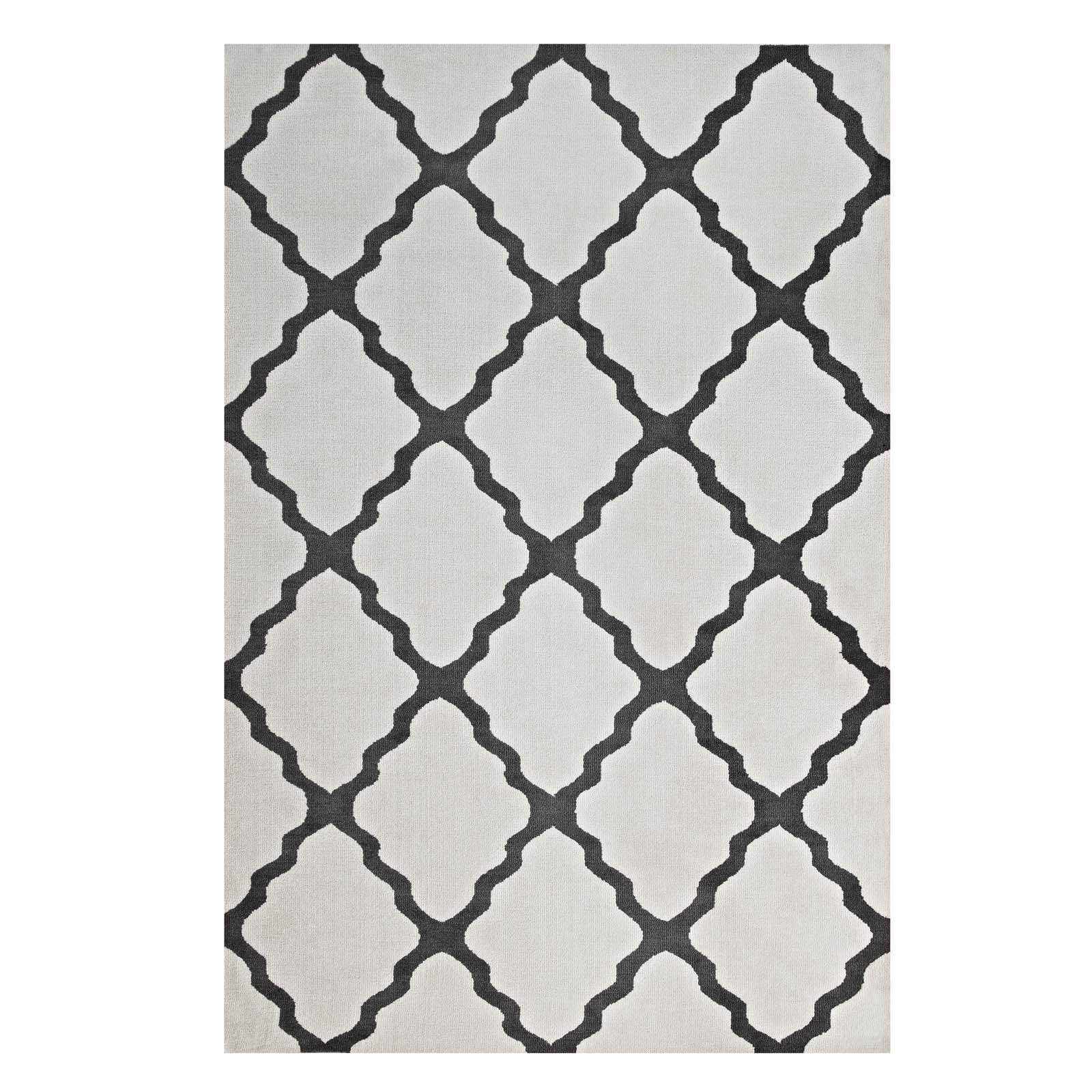 area rugs | CasaFoyer Marja Moroccan Trellis Area Rug | Elegant Lattice Design | Soft Polyester Microfiber | Durable Jute Bottom | Minimal Shedding | Stain-Resistant | Easy to Maintain | 8x10 Size | casafoyer.myshopify.com